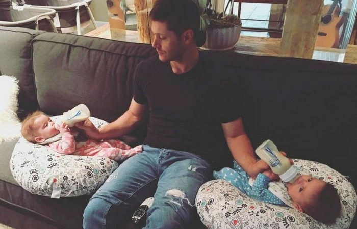 jensen ackles bottle feeding basics twins