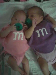 Our NICU nurse made this costume for our newborns - M&Ms!