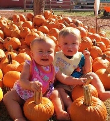 infant twins on pumpkin patch Abusive Marriage