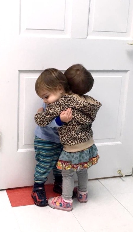 twin toddlers hugging Didn't Have Twins