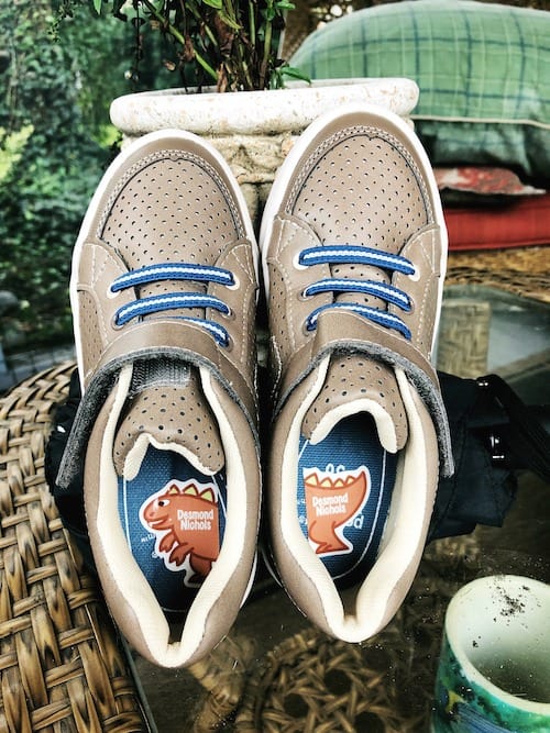 kids shoes with labels on the sole get organized