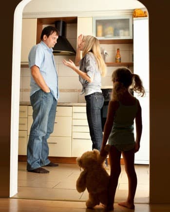 parents fighting with child watching partner in parenting