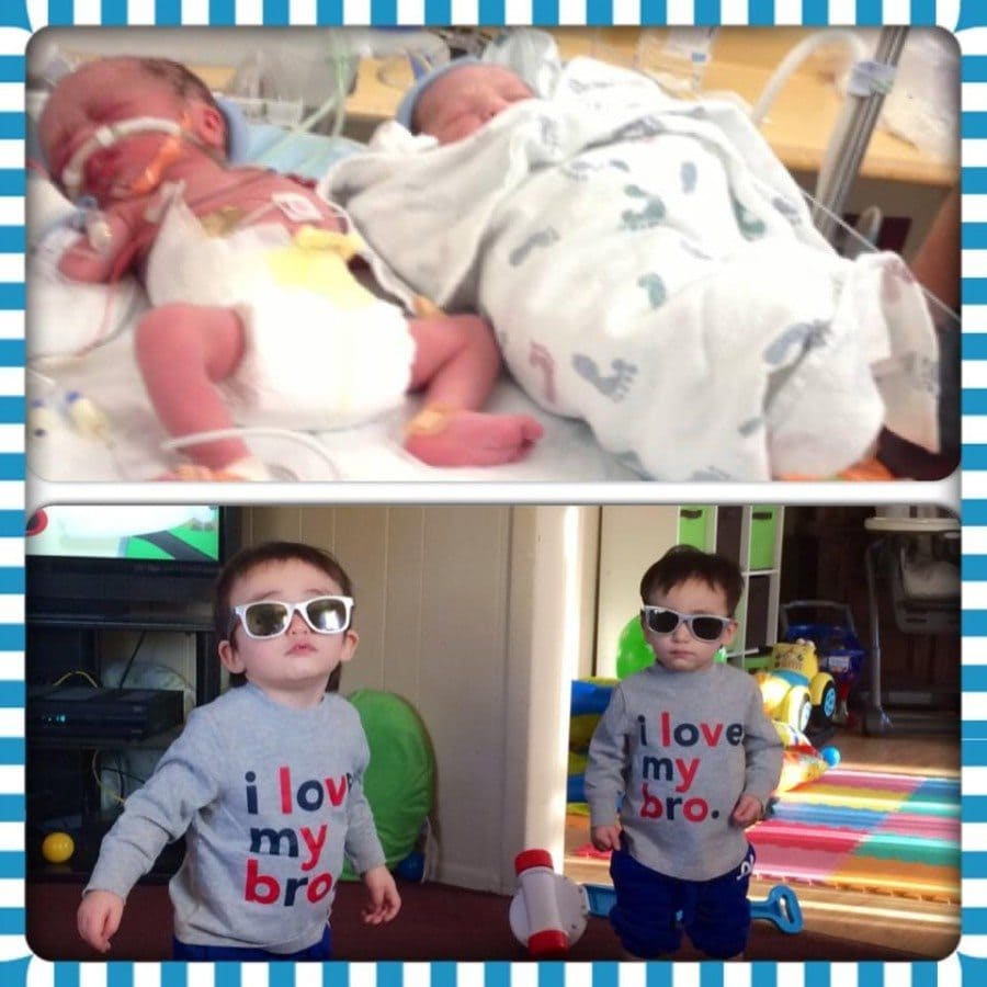 My guys, Roman & Avery - were born 6 weeks early and are now 16 months and thriving & incredible!! Roman was born weighing 3.13 and spent two weeks in the NICU. Avery was 4.15 and was able to come home with us when I was discharged from the hospital.