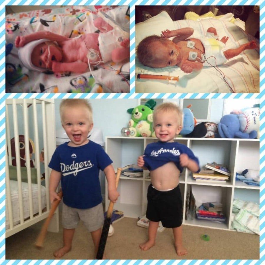 Jonah and Ethan. 28 weekers, 75 days in the NICU. Happy and healthy 19 month olds now.