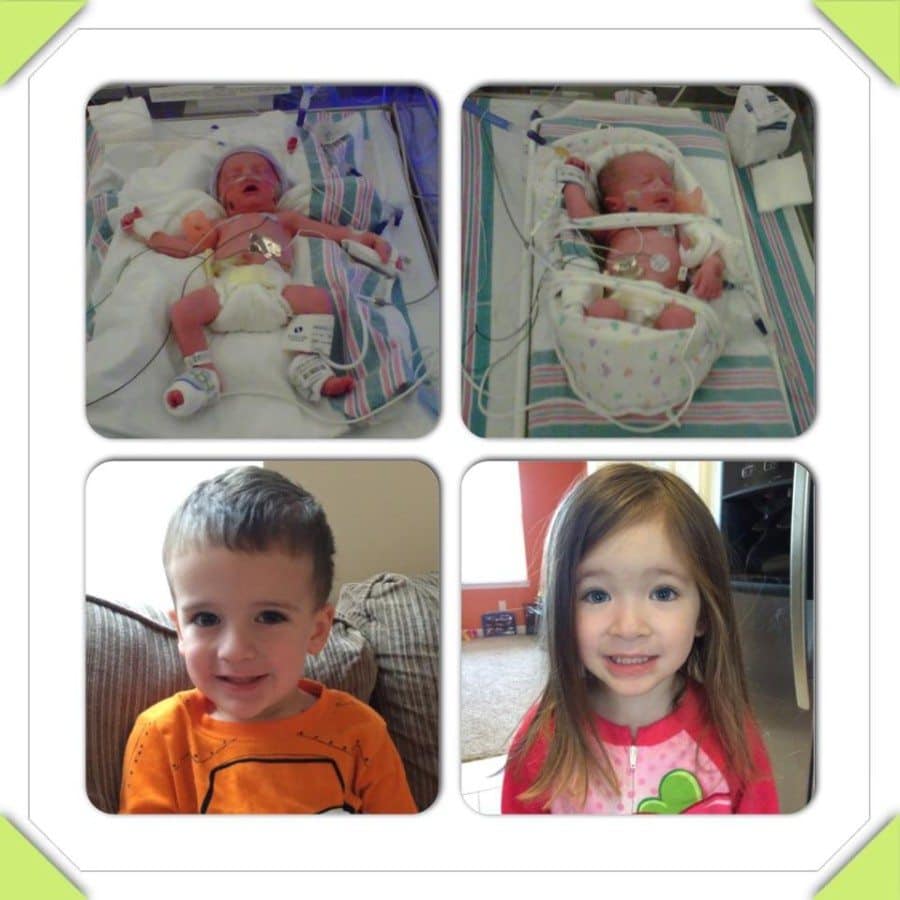 Ashton and Carly were born at 32w4d. He spent 17 days in the NICU and she spent 22 days. They turn 4 next month!