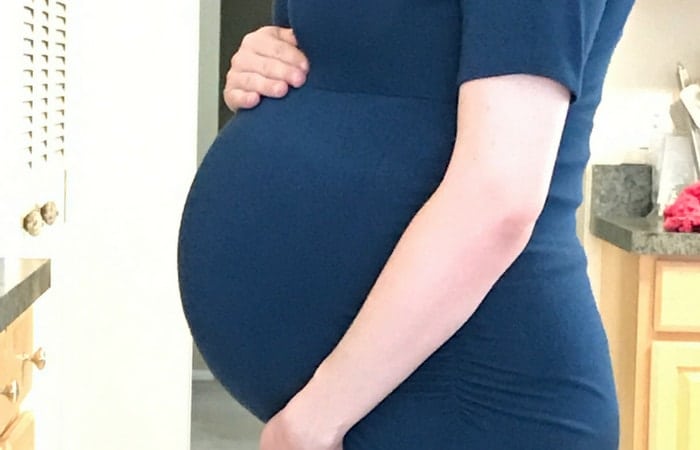 pregnant woman's belly nonstress test