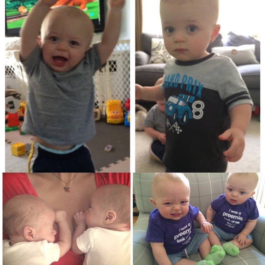 Our 32 weekers Sam and Cole born at 3 lbs 11 and 13 oz and now 16 months and doing great!