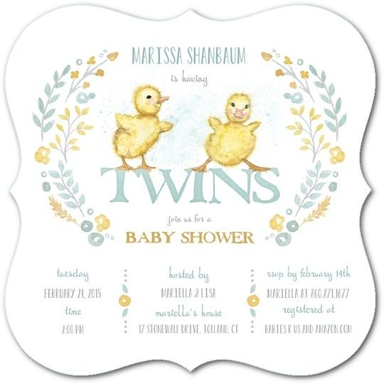 The Best Twins Baby Shower Invites