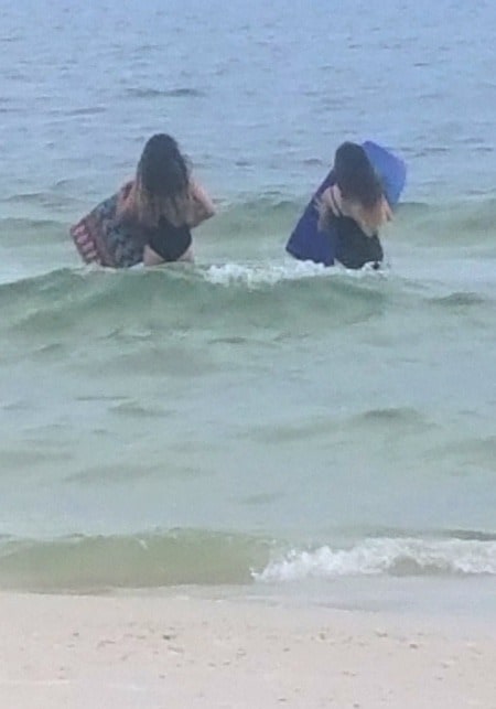 teen girls in ocean Teen Twin Bond