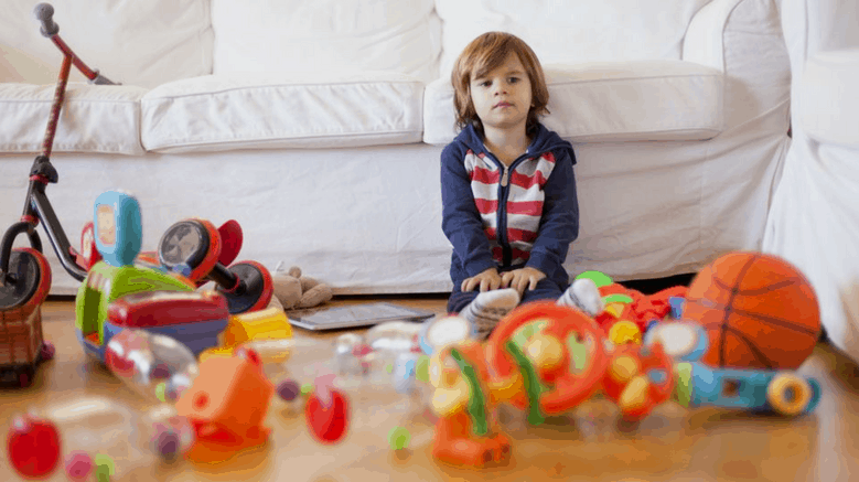 kids sitting toys