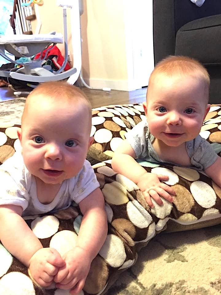 tummy time with twins