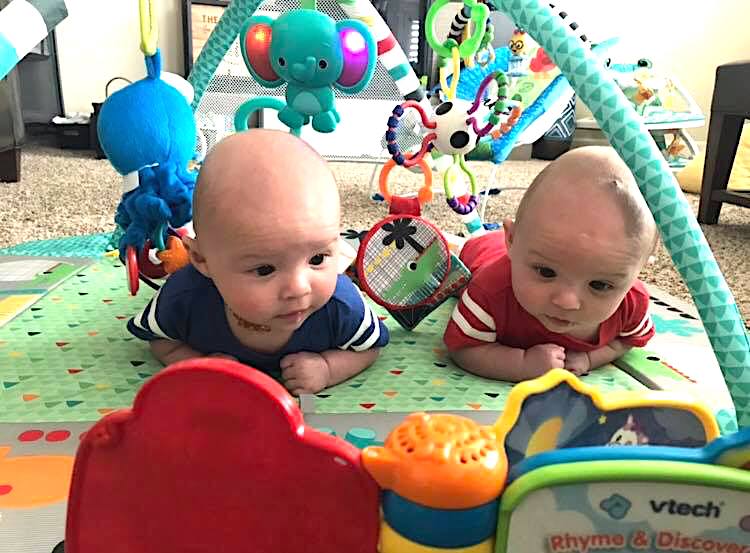 tummy time with twins