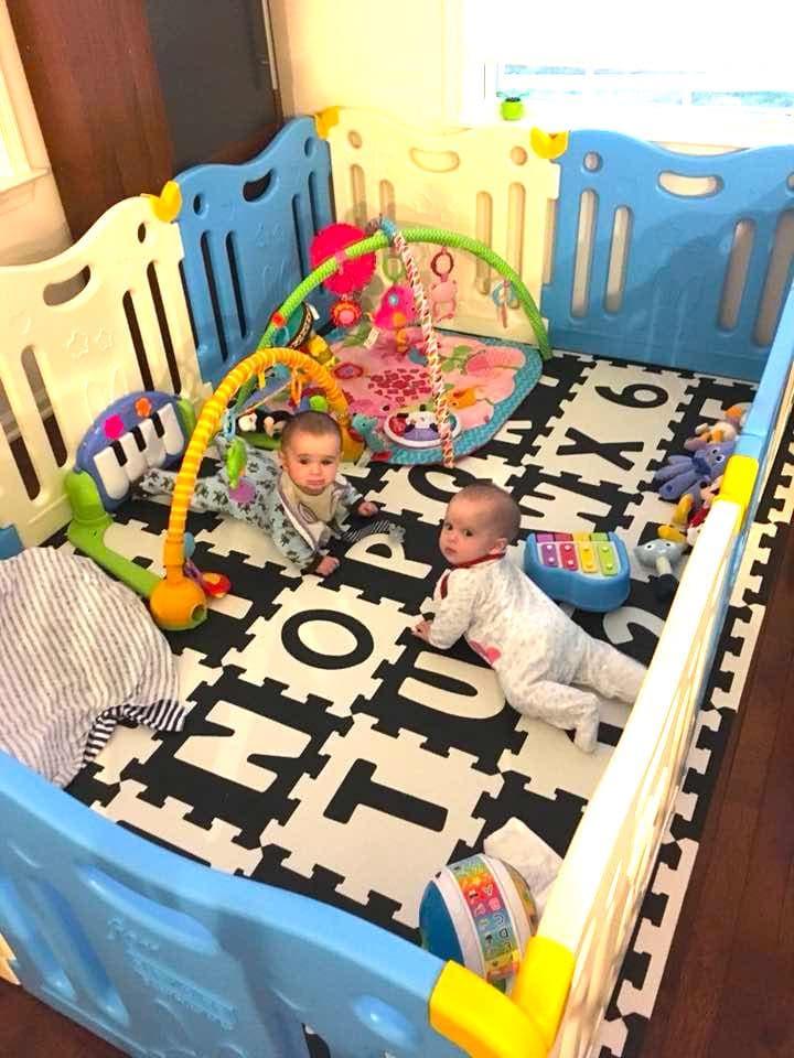 tummy time with twins