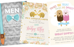 twins baby shower invites