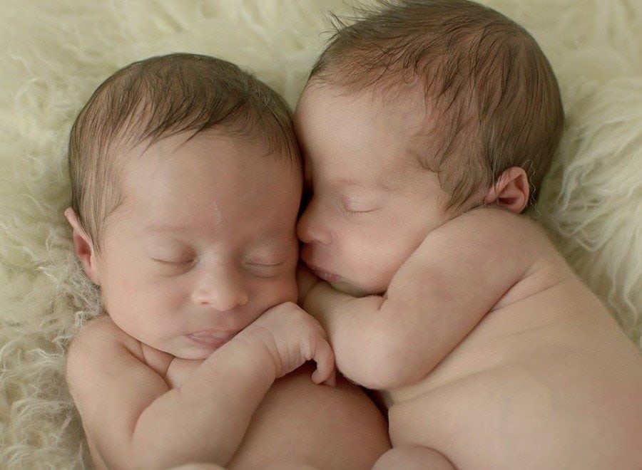 newborn twins sleeping