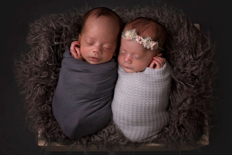 newborn twins sleeping working parents of twins