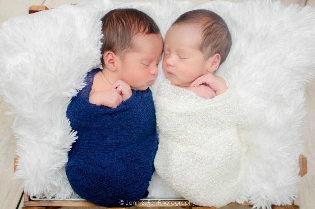 newborn twins sleeping stay-at-home parents of twins