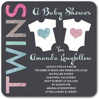 The Best Twins Baby Shower Invites