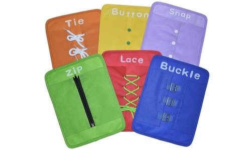 Montessori Learn to Dress Board Quiet Book Zip Snap Button Buckle Lace Toys SD 